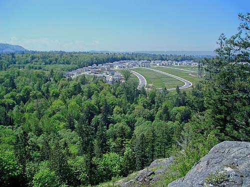 "Skagit Highlands" development disfiguring the view from Big Rock, E of Mount Vernon, Skagit County, Washington