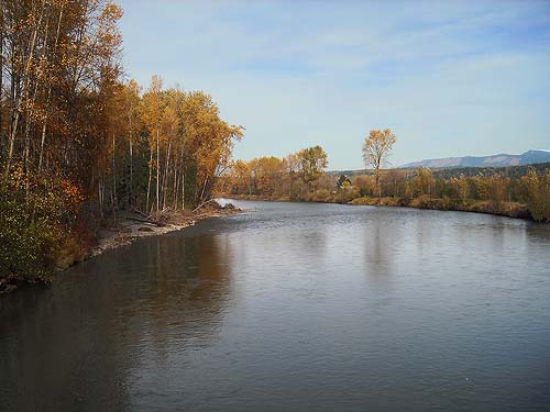 Snoqualmie River from bridge, Tolt River John MacDonald Park, Carnation, Washington