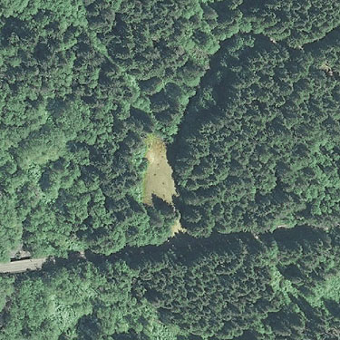 aerial photo of start of Deer Creek Road, near Silverton, Snohomish County, Washington