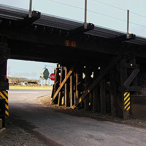 railroad overpass or trestle, Evaline, Lewis County, Washington