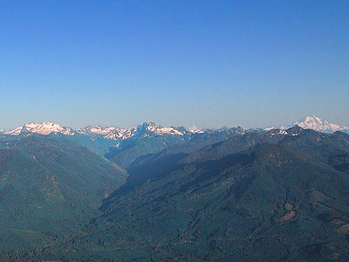 mountain panorama from summit ridge, Sauk Mountain, Skagit County, Washington