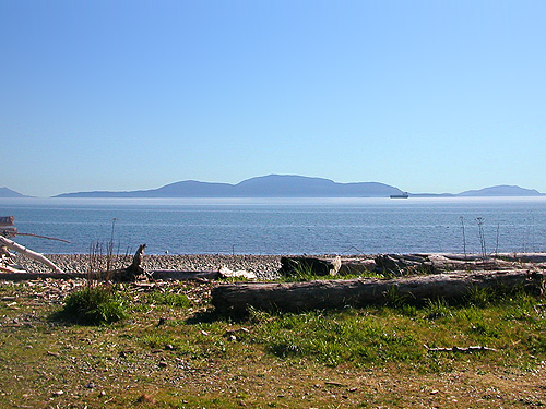 Orcas Island across Strait of Georgia from Gulf Road beach, Whatcom County, Washington
