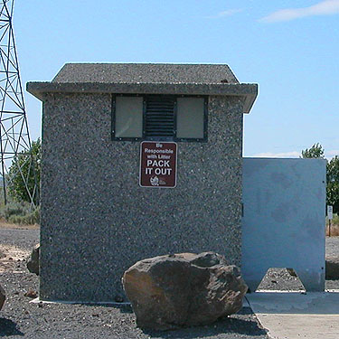 outhouse at SW corner of Evergreen Reservoir, Grant County, Washington