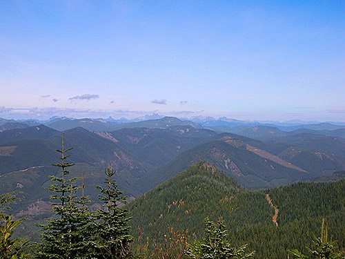 looking north into Green River Watershed from 4600', Huckleberry Mountain summit ridge, SE King County, Washington