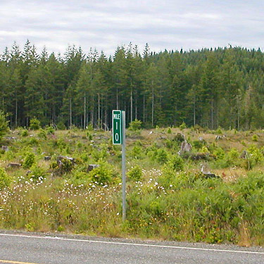 milepost 10 on West Cloquallam Road at Lost Prairie, Mason County, Washington