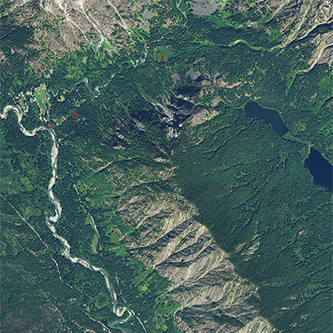 2015 aerial photo of Napeequa River area, Chelan County, Washington