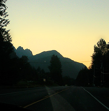 sunset near Baring, Washington on 29 July 2021