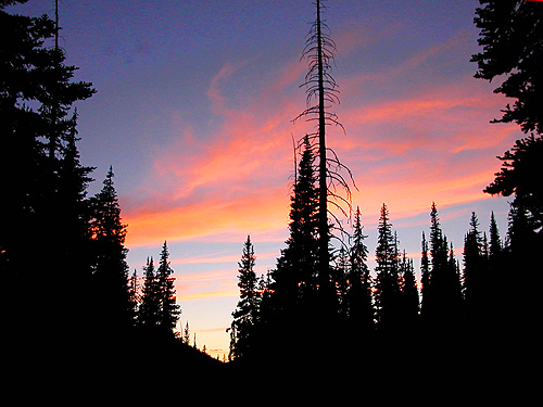 sunset from near Deer Park Campground, Slate Creek, Whatcom County, Washington