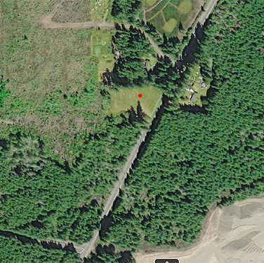 2018 aerial photo of Tornow Cemetery, Mason County, Washington