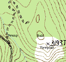 topographic map of spider sites west of Lake Kachess
