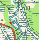 Color topo map of vicinity of our swamp camp on lower Leonidovka River, Sakhalin, 2001