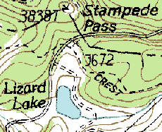 topographic map of Stampede Pass, Washington