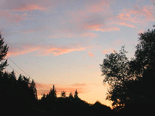 sunset from near Eatonville, Washington on 23 July 2015