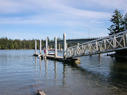 dock at Latimer's Landing county park, Pickering Passage, Mason County, Washington