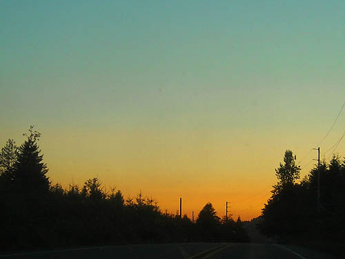 sunset on Mather Memorial Parkway, 23 July 2013