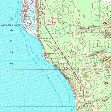 topographic map, Lagoon Point area, Whidbey Island, Washington