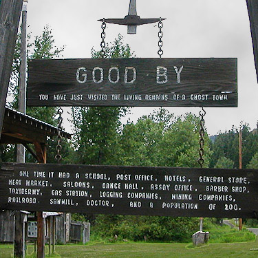 "Good By" sign from Liberty ghost town, Kittitas County, Washington