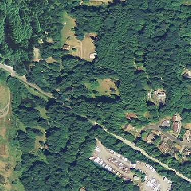 2013 aerial view of Forest Hill Cemetery, Port Ludlow, Jefferson County, Washington