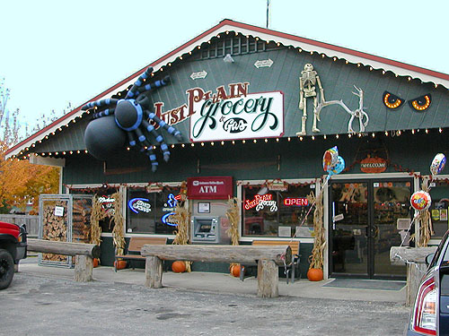 Just Plain Grocery (decorated with fake tarantula), Plain, Chelan County, Washington