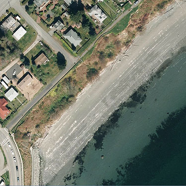 2012 aerial view of Saltair Beach Park, Kingston, Kitsap County, Washington