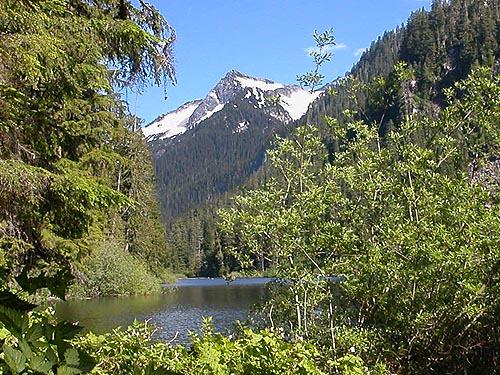 Snowking Mountain overlooks Slide Lake, Skagit County, Washington