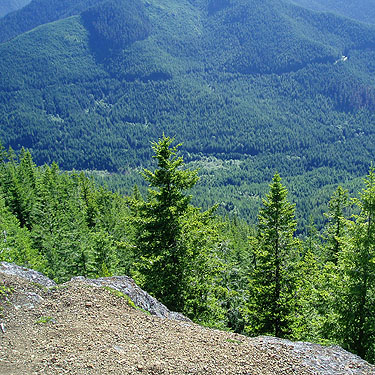 cliff at viewpoint, summit ridge of Mount Zion, Clallam County, Washington