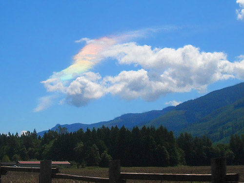 rainbow-colored cloud near Marblemount, Skagit County, Washington on 21 June 2011