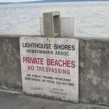 homeowners' sign at Bush Point Lighthouse, Whidbey Island, Washington