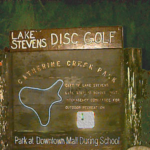 entrance sign, Catherine Creek Park and disc golf course, Lake Stevens, Snohomish County, Washington