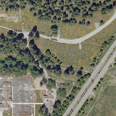 2008 aerial photo, Sequalitchew Creek trailhead, Dupont, Washington
