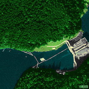 1994 aerial photo of Lower Elwha Dam, Clallam County, Washington