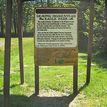 park sign, Deming Homestead Park, Whatcom County, Washington