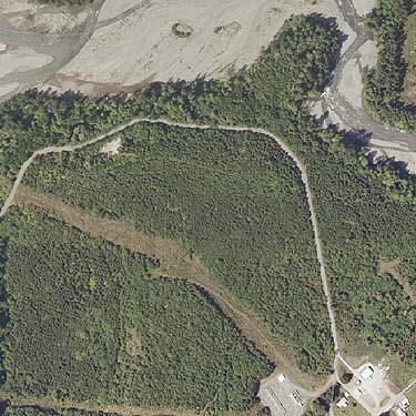 2008(?) aerial view of Electron Road, Electron, Pierce County, Washington