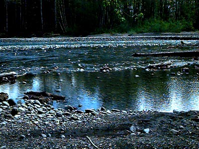 Elwha River from Lower Elwha Bluffs, Clallam County, Washington