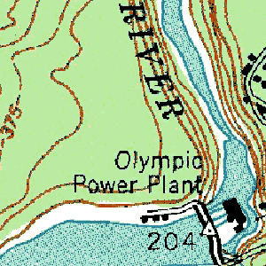 topography of Lower Elwha Dam area, Clallam County, Washington (USGS)