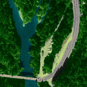 Elwha River Bridge, Clallam County, Washington, 1994 aerial photo