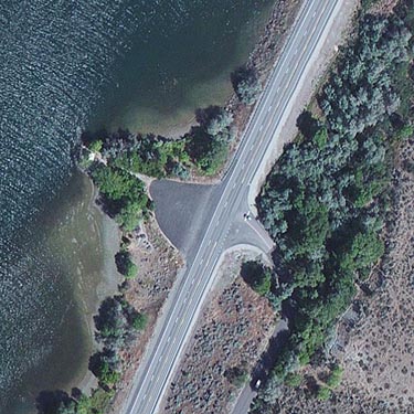 2006 aerial view of Lake Entiat roadside viewpoint, Douglas County, Washington