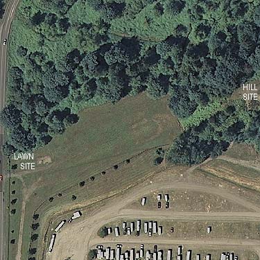 2009 aerial view of spider sites at Evergreen Equestrian Park, Snohomish County, Washington