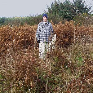 Laurel Ramseyer in bracken meadow, Evaline, Lewis County, Washington