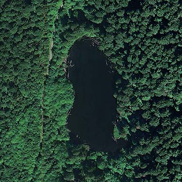 undated aerial photo of Frog Lake, Snohomish County, Washington