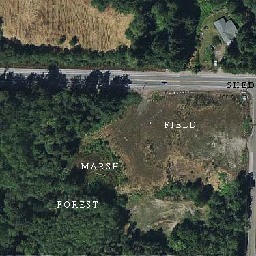 2002 aerial photo of Grovers Creek headwaters area, near Kingston, Washington