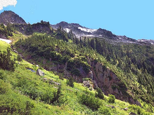cliff along Hidden Lake Peaks trail, Skagit County, Washington