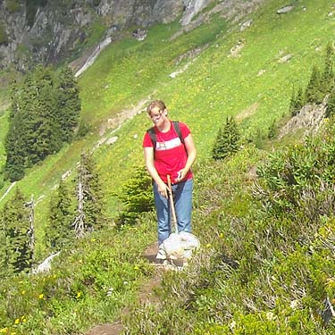 Matisse Lorance Berthiaume on Hidden Lake Peaks trail, Skagit County, Washington