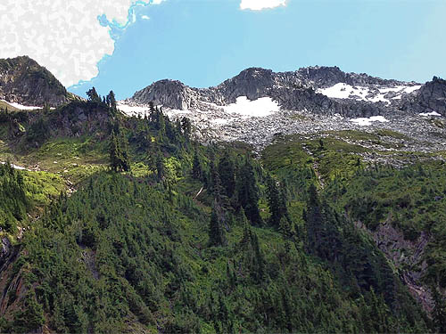 peak summit above Hidden Lake Peaks trail, Skagit County, Washington