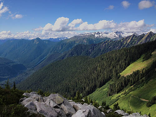 panoramic view from Hidden Lake Peaks trail, Skagit County, Washington