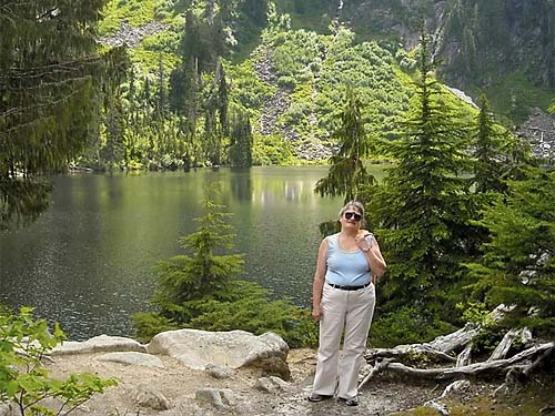 Della Scott at Kelcema Lake, Snohomish County, Washington
