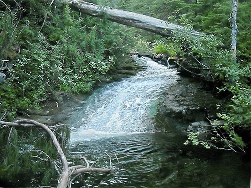 upper waterfall near St. Louis Mine, Deer Creek, Snohomish County, Washington