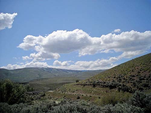 view down valley from mouth of Lady Bug Canyon, Yakima County, Washington