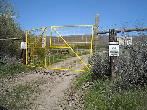 gate at mouth of Lady Bug Canyon, Yakima County, Washington