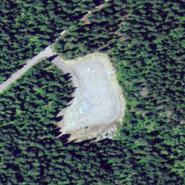 2009 aerial view of gravel pit S of Salmon La Sac, Kittitas County, Washington
